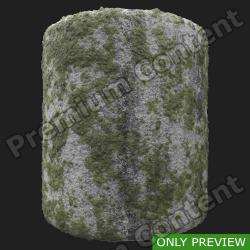 PBR substance material of ground concrete mossy created in substance designer for graphic designers and game developers